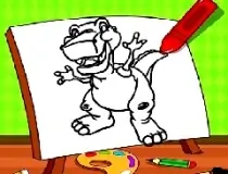 Easy Kids Coloring Dinosaur image